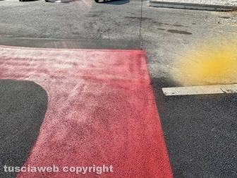La pista ciclabile in via San Camillo De Lellis - Curva ad angolo di 90 gradi