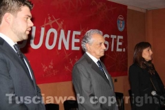 Da destra: il presidente della Regione Lazio Renata Polverini, il consigliere regionale Nando Gigli e il segretario provinciale Udc Alessandro Romoli