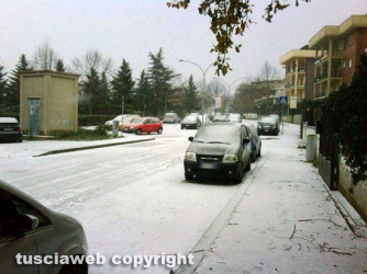 Viterbo – La neve in via Monti Cimini