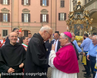 Viterbo - Maria santissima Liberatrice - Il vescovo Orazio Francesco Piazza e Lino Fumagalli