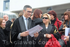 La protesta degli avvocati viterbesi