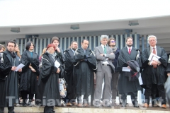 La protesta degli avvocati viterbesi