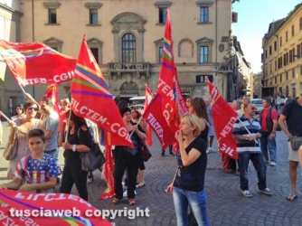 La protesta della Filctem Cgil sotto la Prefettura