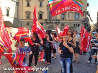 La protesta della Filctem Cgil sotto la Prefettura