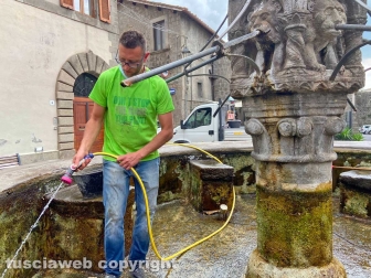 La pulizia delle fontane