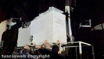 La statua di Santa Rosa collocata nella macchina Dies Natalis