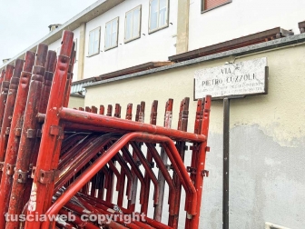 La strada ripulita dal ponteggio