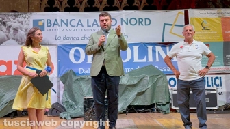 Santa Rosa - Pienone per la terza cena con i facchini - Massimo Mecarini e il presidente della provincia Alessandro Romoli