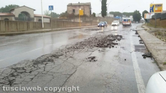 Maltempo - La Tuscia sotto l'acqua - La Cassia a Vetralla