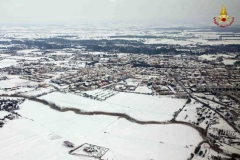 La Tuscia vista dall\'elicottero dopo il nevone