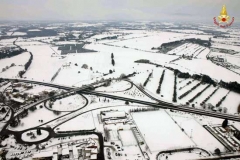 La Tuscia vista dall\'elicottero dopo il nevone