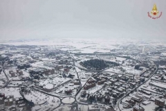 La Tuscia vista dall\'elicottero dopo il nevone