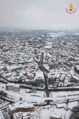 La Tuscia vista dall\'elicottero dopo il nevone