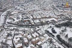 La Tuscia vista dall\'elicottero dopo il nevone