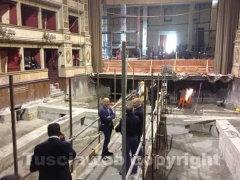 I lavori all\'interno del teatro dell\'Unione