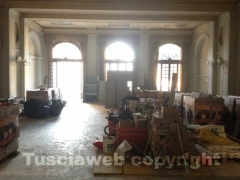 I lavori all\'interno del teatro dell\'Unione