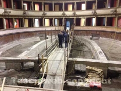 I lavori all\'interno del teatro dell\'Unione