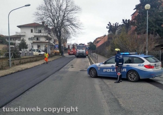 Lavori sulle strade della Tuscia