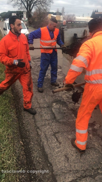 Lavori sulle strade della Tuscia