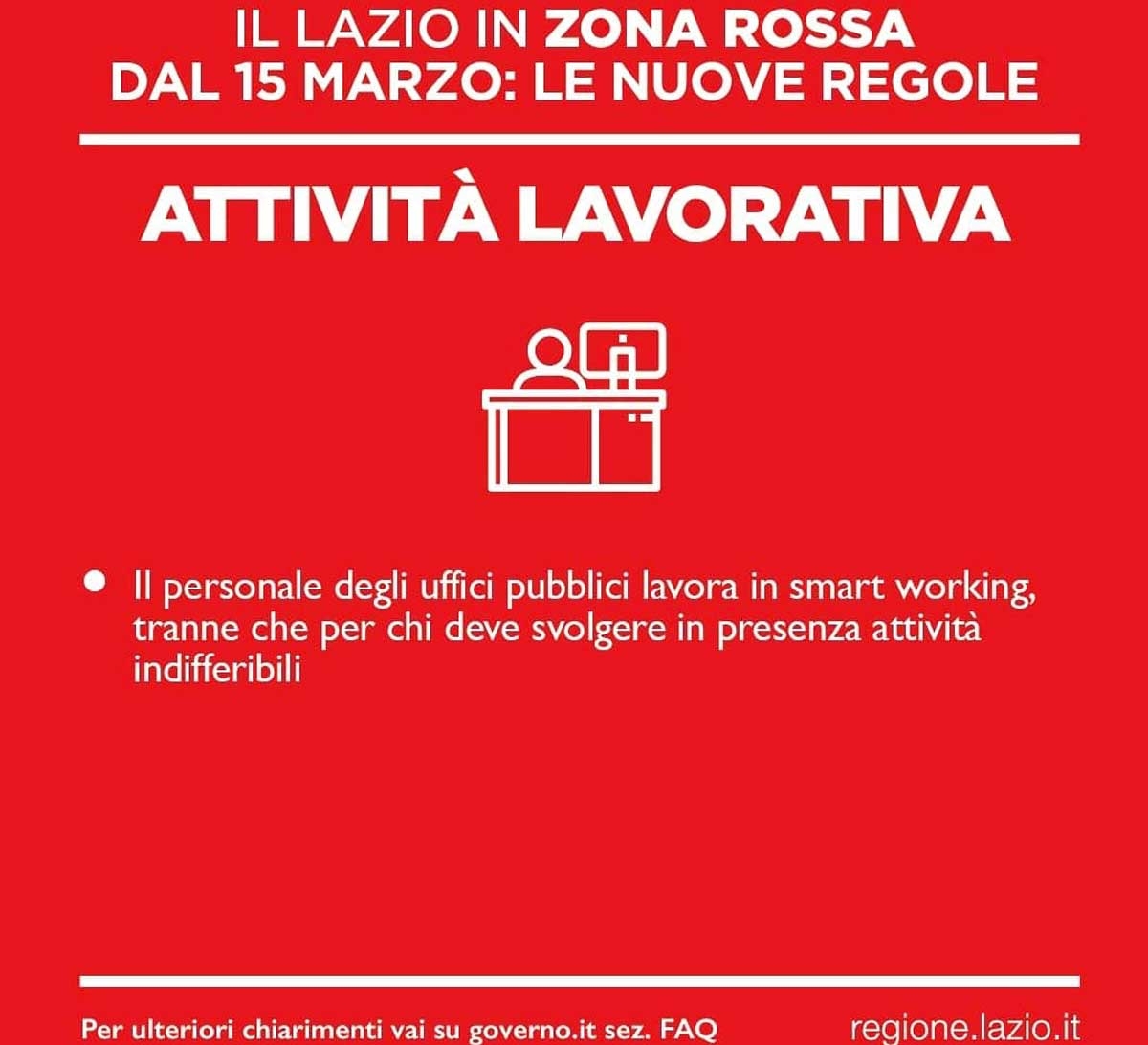 Lazio in zona rossa - Le nuove regole