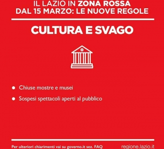 Lazio in zona rossa - Le nuove regole