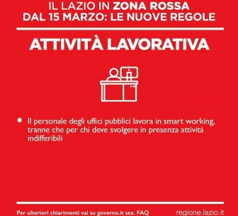Lazio in zona rossa - Le nuove regole