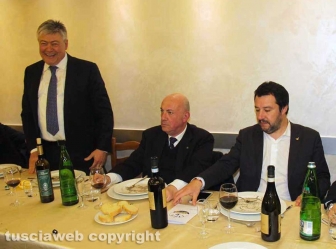 Viterbo - Cena di partito col segretario Lega Salvini e il prefetto Giovanni Bruno