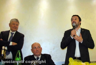 Viterbo - Cena di partito col segretario Lega Salvini e il prefetto Giovanni Bruno