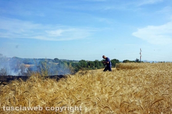Le fiamme investono strada Signorino