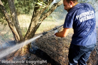 Le fiamme investono strada Signorino