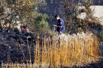 Le fiamme investono strada Signorino