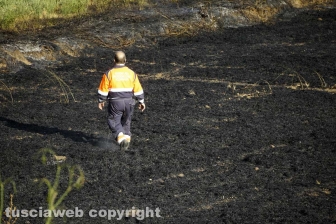 Le fiamme investono strada Signorino
