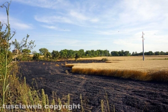 Le fiamme investono strada Signorino
