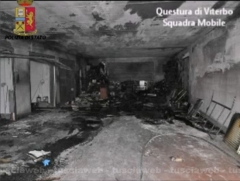 Viterbo - Le immagini del video dell\'incendio di via Garbini