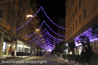 Le luci di Natale nel centro storico