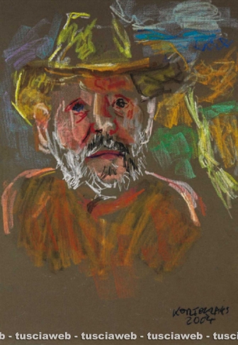 Tuscania - Una delle opere rubate di Rudolf Kortokraks - Autoritratto