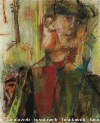 Tuscania - Una delle opere rubate di Rudolf Kortokraks - Autoritratto 1950