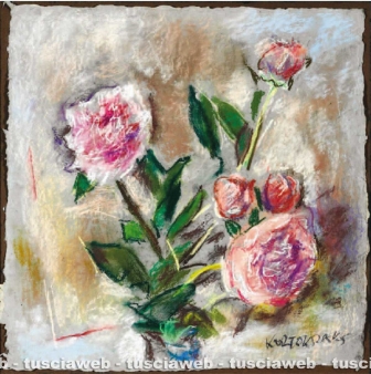 Tuscania - Una delle opere rubate di Rudolf Kortokraks - Peonie 2010