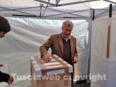 Il candidato Leonardo Michelini al voto