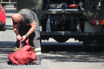 Unitus - In fiamme la facoltà di agraria - L'intervento dei vigili del fuoco