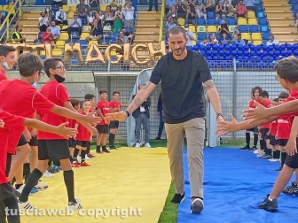 Viterbo - L'omaggio dello stadio Rocchi a Leonardo Bonucci