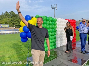 Viterbo - L'omaggio dello stadio Rocchi a Leonardo Bonucci