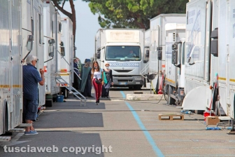 Viterbo - Sul set di "Leonardo" - Il campo base