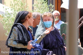 Viterbo - Sul set di "Leonardo" a San Pellegrino