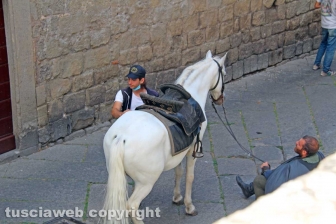 Viterbo - Sul set di "Leonardo" a San Pellegrino