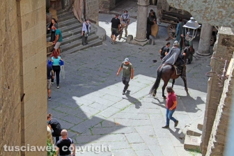 Viterbo - Sul set di "Leonardo" a San Pellegrino