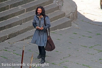 Viterbo - Sul set di "Leonardo" - L'attore Aidan Turner, Leonardo Da Vinci