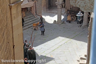 Viterbo - Sul set di "Leonardo" - L'attore Aidan Turner, Leonardo Da Vinci