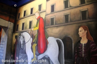 L'inaugurazione del murales nel sottopassaggio di Bagnaia