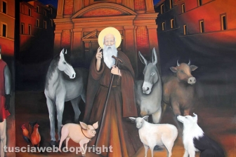 L'inaugurazione del murales nel sottopassaggio di Bagnaia